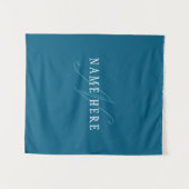 Elegant ogend monogram | Oceaanblauw Wandkleed (Voorkant (horizontaal))