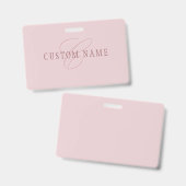 Elegant ogend monogram | Rosé goud Badge (Voor- en achterkant)