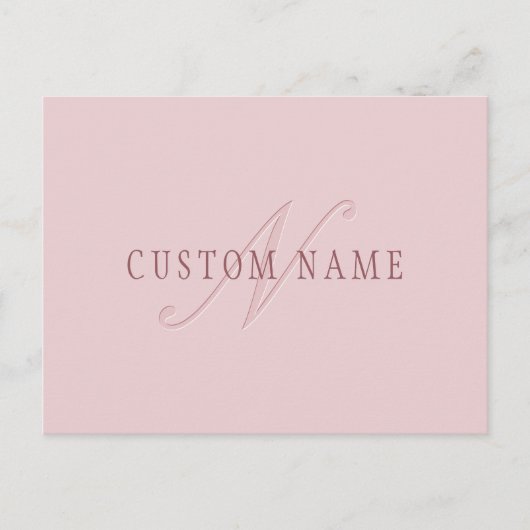 Elegant ogend monogram | Rosé goud Briefkaart (Voorkant)