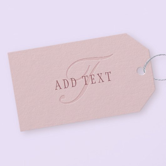 Elegant ogend monogram | Rosé goud Cadeaulabel