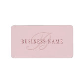 Elegant ogend monogram | Rosé goud Etiket (Voorkant)