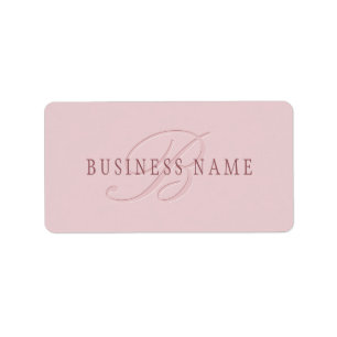 Elegant ogend monogram   Rosé goud Etiket