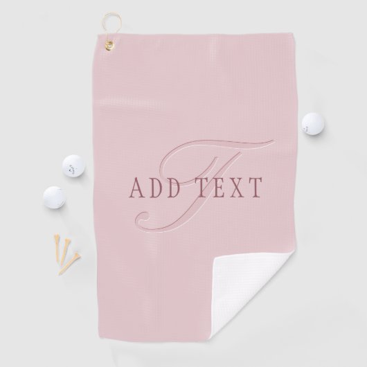 Elegant ogend monogram | Rosé goud Golfhanddoek (Insitu)
