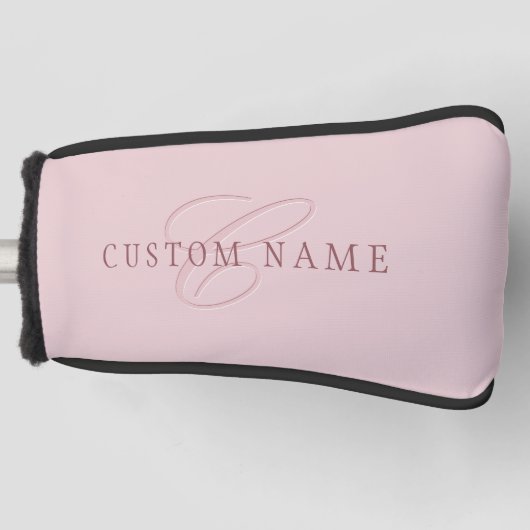 Elegant ogend monogram | Rosé goud Golfheadcover (Voorkant)