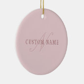 Elegant ogend monogram | Rosé goud Keramisch Ornament (Rechts)