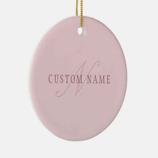 Elegant ogend monogram | Rosé goud Keramisch Ornament (Rechts)