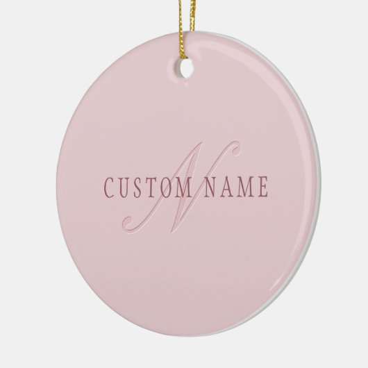 Elegant ogend monogram | Rosé goud Keramisch Ornament (Links)