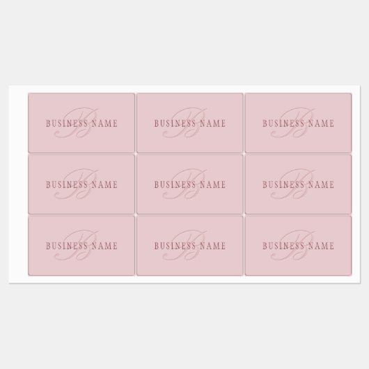 Elegant ogend monogram | Rosé goud Labels (Vel)