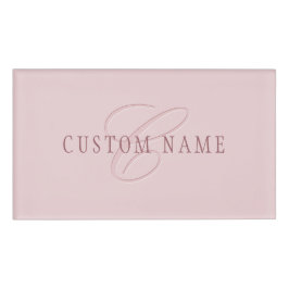 Elegant ogend monogram | Rosé goud Naambadge