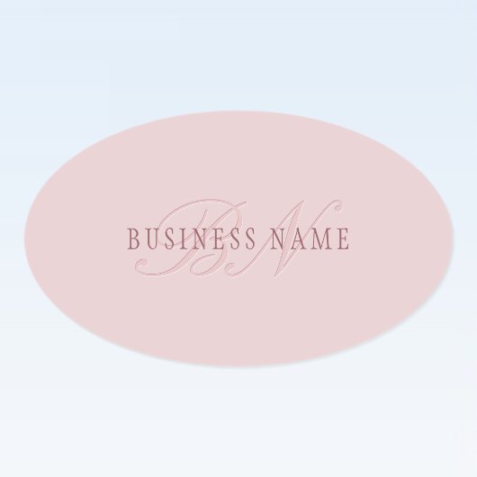 Elegant ogend monogram | Rosé goud Ovale Sticker