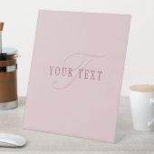 Elegant ogend monogram | Rosé goud Reclamebord Met Voetstuk (Insitu)