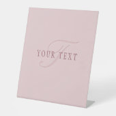 Elegant ogend monogram | Rosé goud Reclamebord Met Voetstuk (Voorkant)