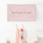 Elegant ogend monogram | Rosé goud Spandoek (Insitu)