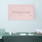 Elegant ogend monogram | Rosé goud Spandoek (Beurs)