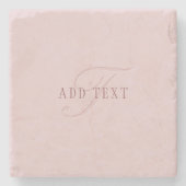 Elegant ogend monogram | Rosé goud Stenen Onderzetter (Voorkant)