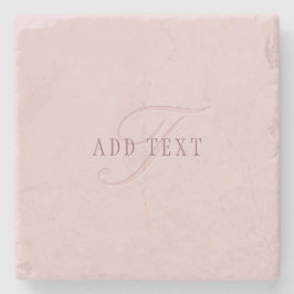 Elegant ogend monogram | Rosé goud Stenen Onderzetter