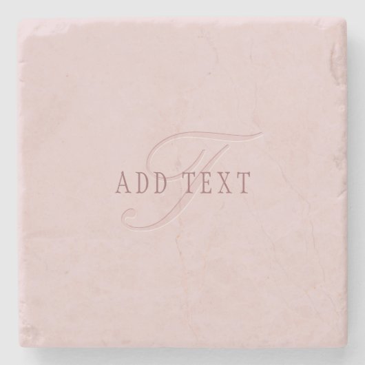 Elegant ogend monogram | Rosé goud Stenen Onderzetter (Voorkant)