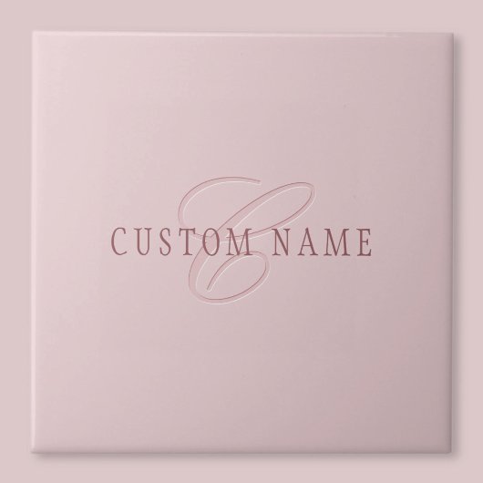 Elegant ogend monogram | Rosé goud Tegeltje