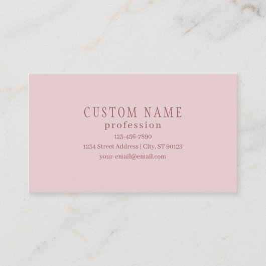 Elegant ogend monogram | Rosé goud Visitekaartje (Achterkant)