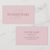 Elegant ogend monogram | Rosé goud Visitekaartje (Voorkant / Achterkant)