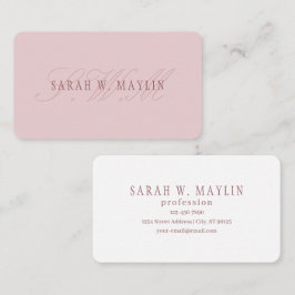 Elegant ogend monogram | Rosé goud Visitekaartje