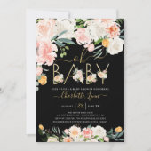 Elegant Oh Baby Blush Roze Goud Bloemen Baby showe Kaart (Voorkant)