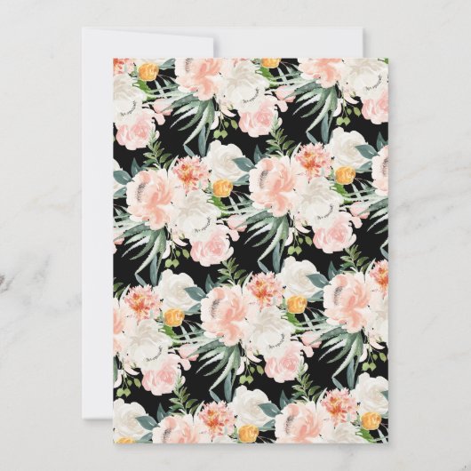 Elegant Oh Baby Blush Roze Goud Bloemen Baby showe Kaart (Achterkant)