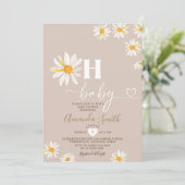 Elegant Oh Baby Daisy Flowers Boho Baby shower Kaart (Staand voorkant)