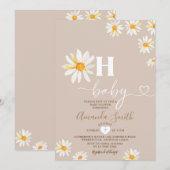 Elegant Oh Baby Daisy Flowers Boho Baby shower Kaart (Voorkant / Achterkant)