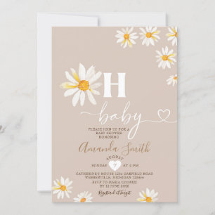 Elegant Oh Baby Daisy Flowers Boho Baby shower Kaart