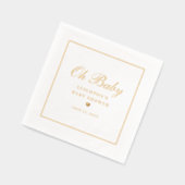 Elegant Oh Baby Script Kalligrafie Baby shower Folie Servetten (Links)
