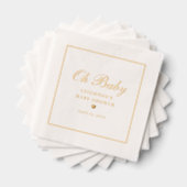 Elegant Oh Baby Script Kalligrafie Baby shower Folie Servetten (Insitu (Gestapeld))