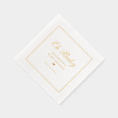 Elegant Oh Baby Script Kalligrafie Baby shower Folie Servetten (Rechts)