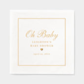 Elegant Oh Baby Script Kalligrafie Baby shower Folie Servetten (Voorkant)