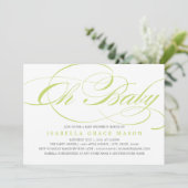 Elegant Oh Baby | Uitnodiging tot Baby shower (Staand voorkant)