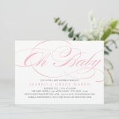 Elegant Oh Baby | Uitnodiging tot Baby shower (Staand voorkant)