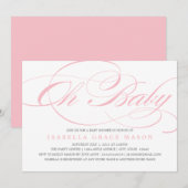 Elegant Oh Baby | Uitnodiging tot Baby shower (Voorkant / Achterkant)