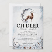 Elegant Oh Deer! Winter Genderneutraal Baby shower Kaart (Voorkant)