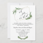 Elegant Oh Ja Dat Hebben We Olijf Goud Bruiloft Kaart (Voorkant)