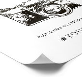 Elegant Oh Snap met Monogram, hashtag camerateken Poster (Hoek)