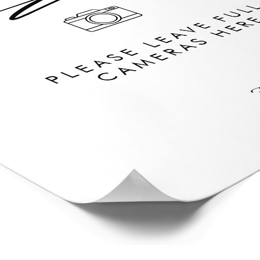 Elegant Oh Snap Wegwerp Camera Bruiloft Poster (Hoek)