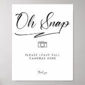 Elegant Oh Snap Wegwerp Camera Bruiloft Poster (Voorkant)