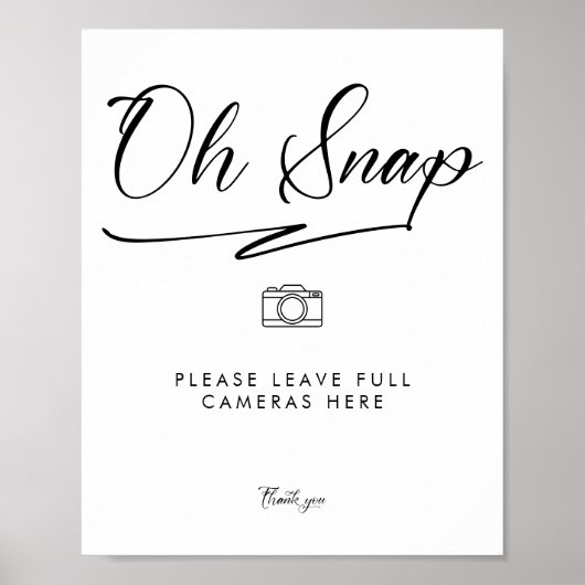Elegant Oh Snap Wegwerp Camera Bruiloft Poster (Voorkant)