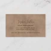 Elegant Old Brown Card with Script Name Contactkaartje (Voorkant)