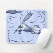 Elegant Old Calligraphy Mousepad met Uw Initialen Muismat (Met muis)