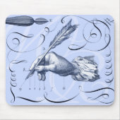 Elegant Old Calligraphy Mousepad met Uw Initialen Muismat (Voorkant)