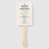 Elegant Old Chateau Manor huwelijksprogramma Handwaaier (Voorkant)