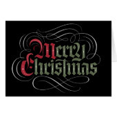Elegant Old English Merry Kerstkalligrafie (Voorkant Horizontaal)