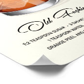 Elegant Old Fashioned Cocktail Recipe Artwork Poster (Hoek)