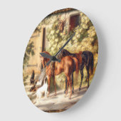 Elegant old fashioned horses equestrian clock grote klok (Hoek)